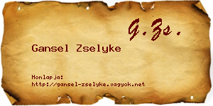 Gansel Zselyke névjegykártya